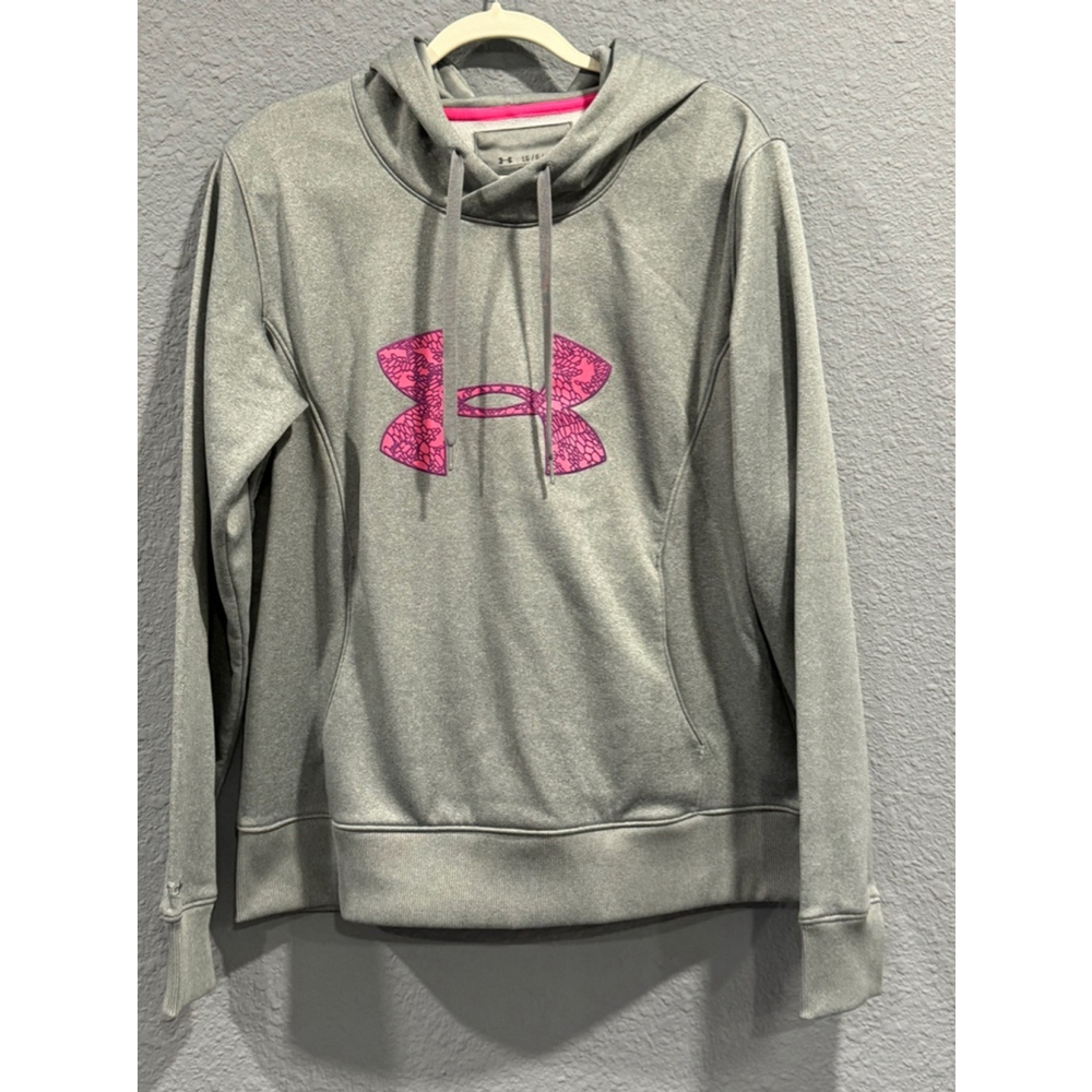 Under Armour Women's Gray & Pink Hoodie Size Large - Picture 5 of 12